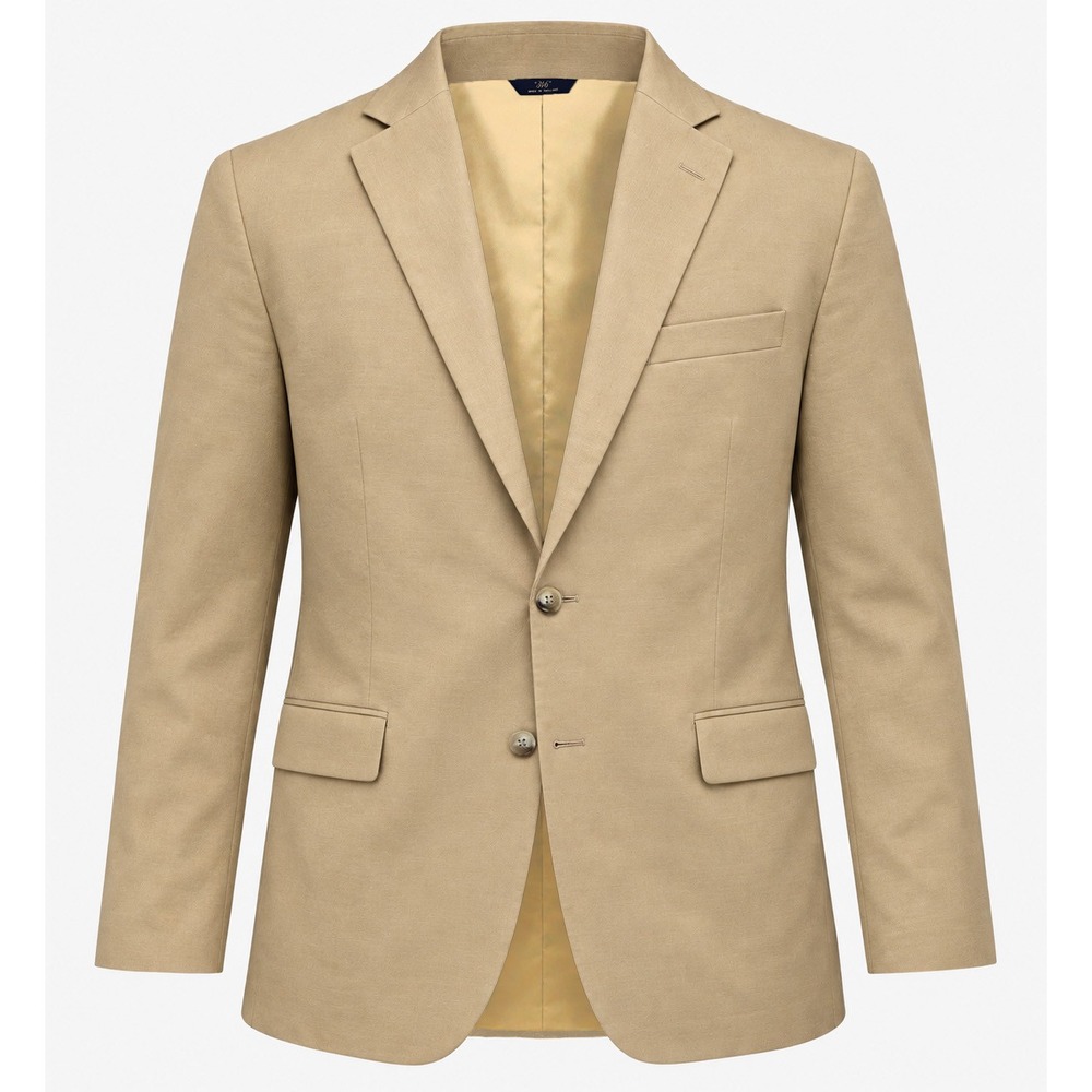 Brooks Brothers 346 Mens Tan Khaki Cotton Blend 2 Button Blazer Sport Coat 44L